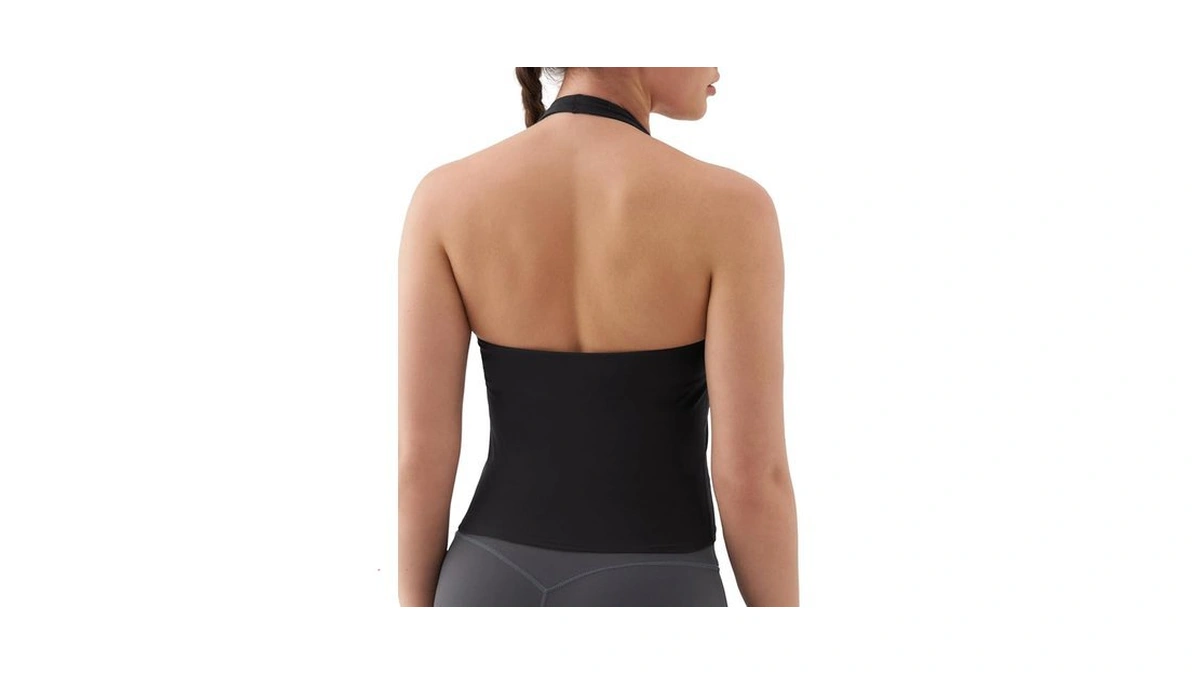 K-swiss Halter Crop Tops For Women - Open Back Padded