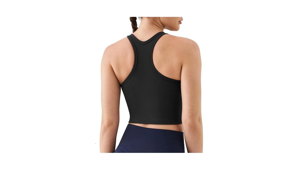 K-swiss Women's Racerback Crop Tank Top With Built-in Padding -