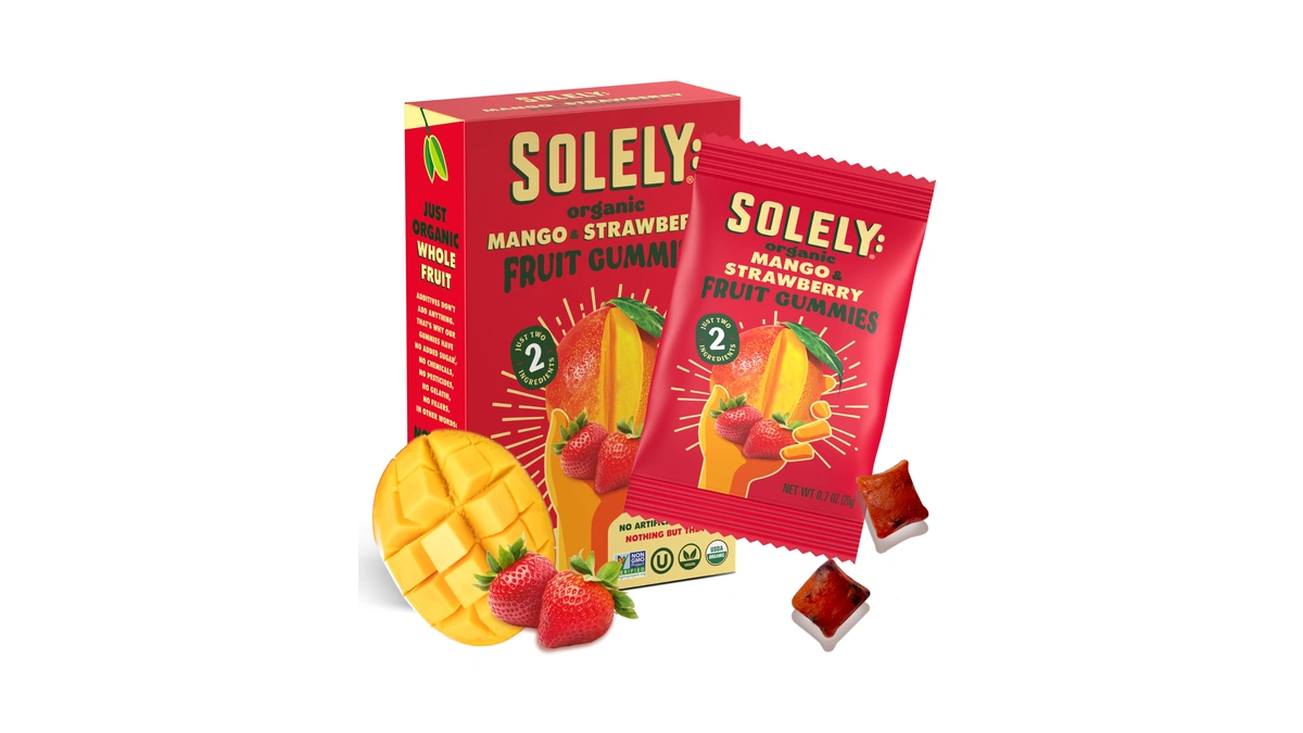 Solely - Organic Mango & Strawberry Whole Fruit Gummies (pack