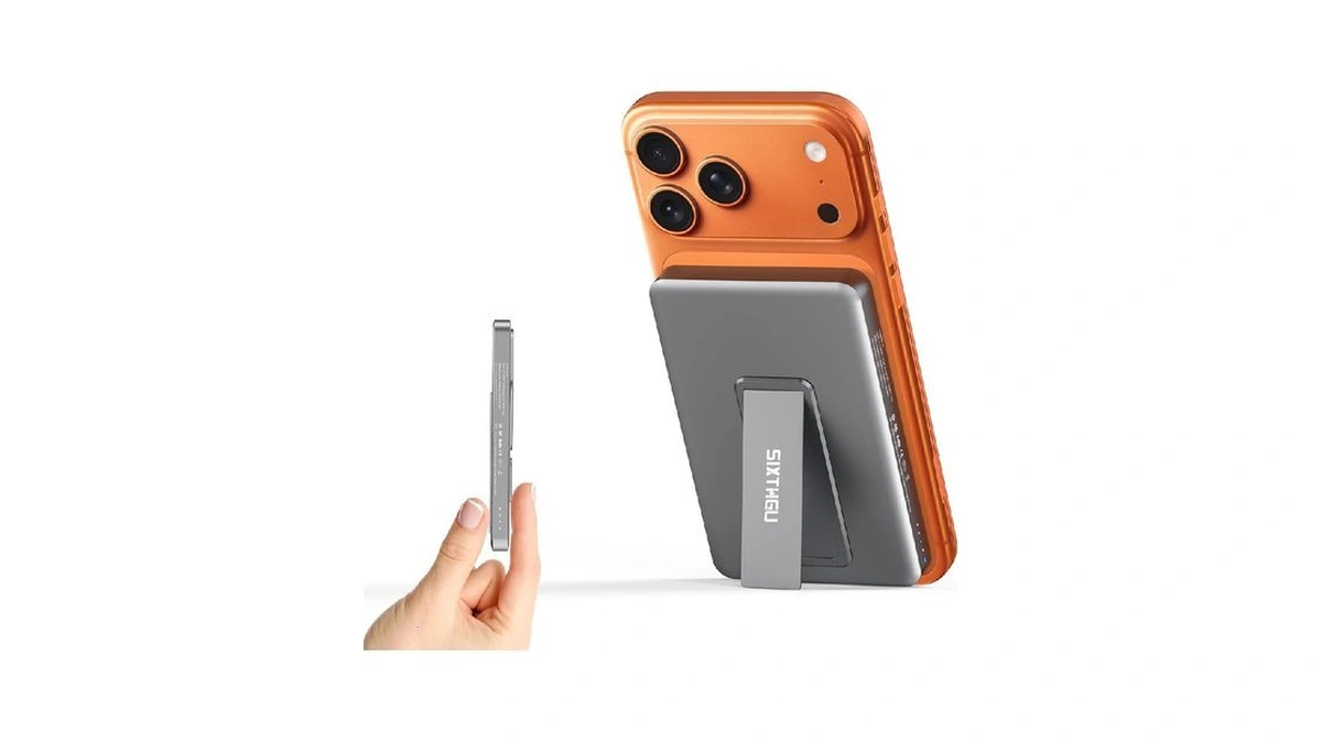 Sixthgu Portable Charger, For Magsafe Power Bank With Foldable Alloy-stand,