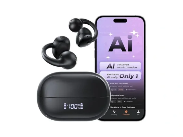 Haowolf Open Ear Earbuds, Bluetooth 5.4 Bone Conduction Headphones With