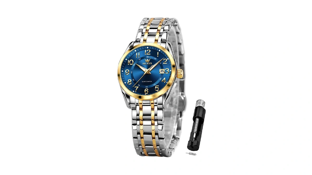 Olevs Womens Watches Classic Business Two Tone Analog Quartz Female