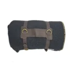 Walden Backyards Fireside Wool Blanket With Leather Carrying Strap (charcoal