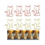 Upquzzfy 20 Pcs Metal Cat-shaped Paper Clips Set - Cute