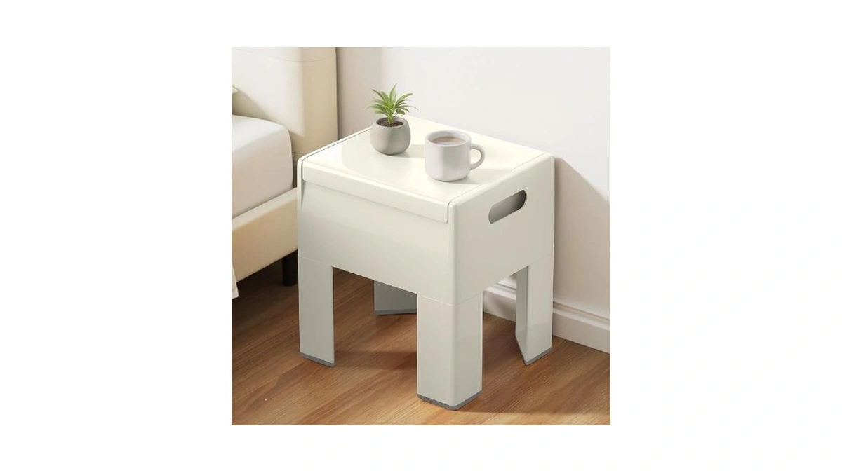 Hoteagle Storage Ottoman Bench 14inch Multi-purpose, Ottoman With Flipping Lid