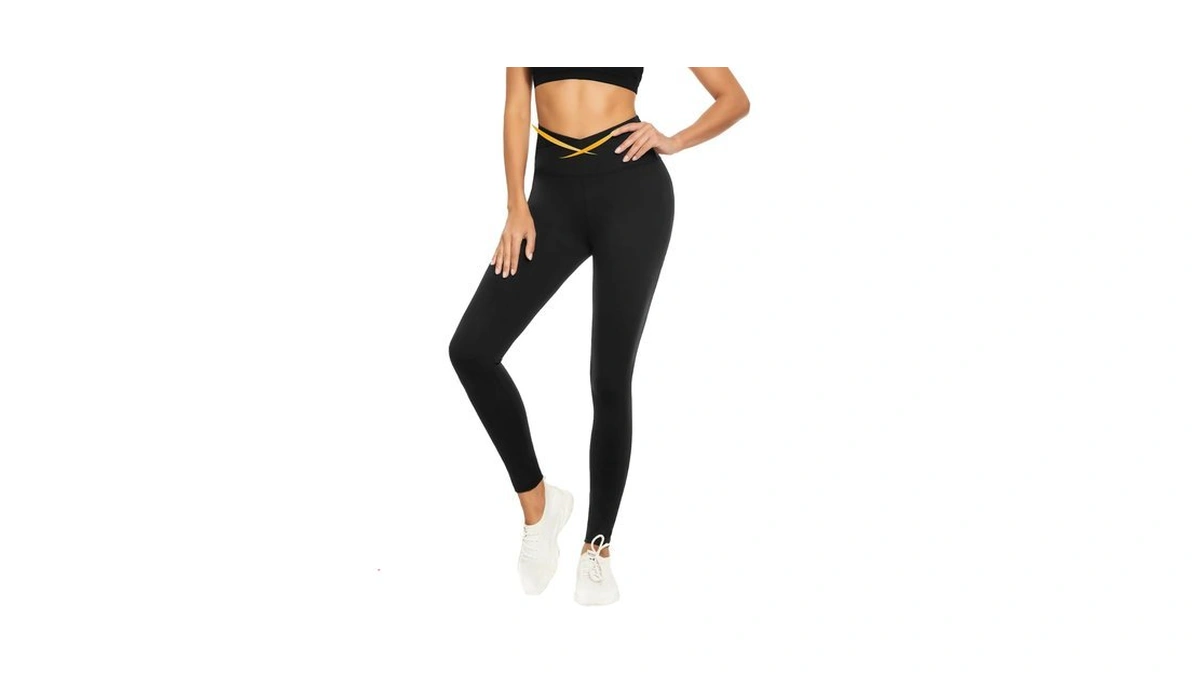 We Fleece Leggings V Cross Waist Leggings For Women Yoga
