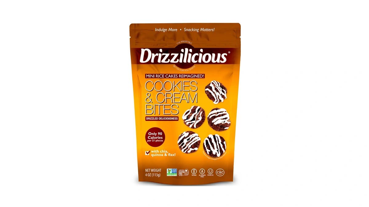 Drizzilicious Mini Flavored Rice Cakes Cookies & Cream - Rice