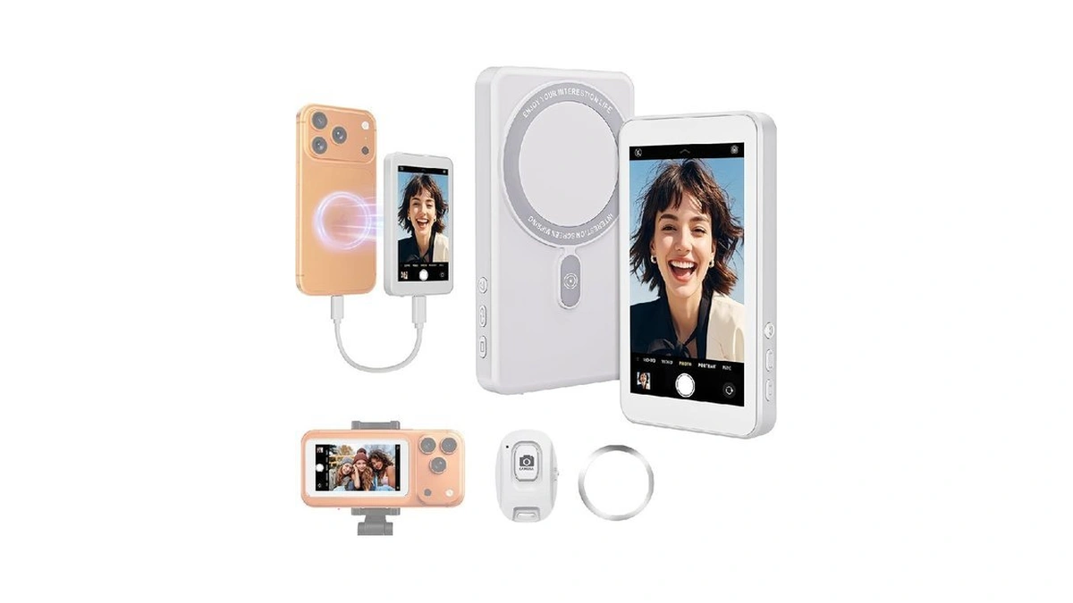 Vlog Selfie Monitor Screen For Iphone 17 Series & Android,built-in