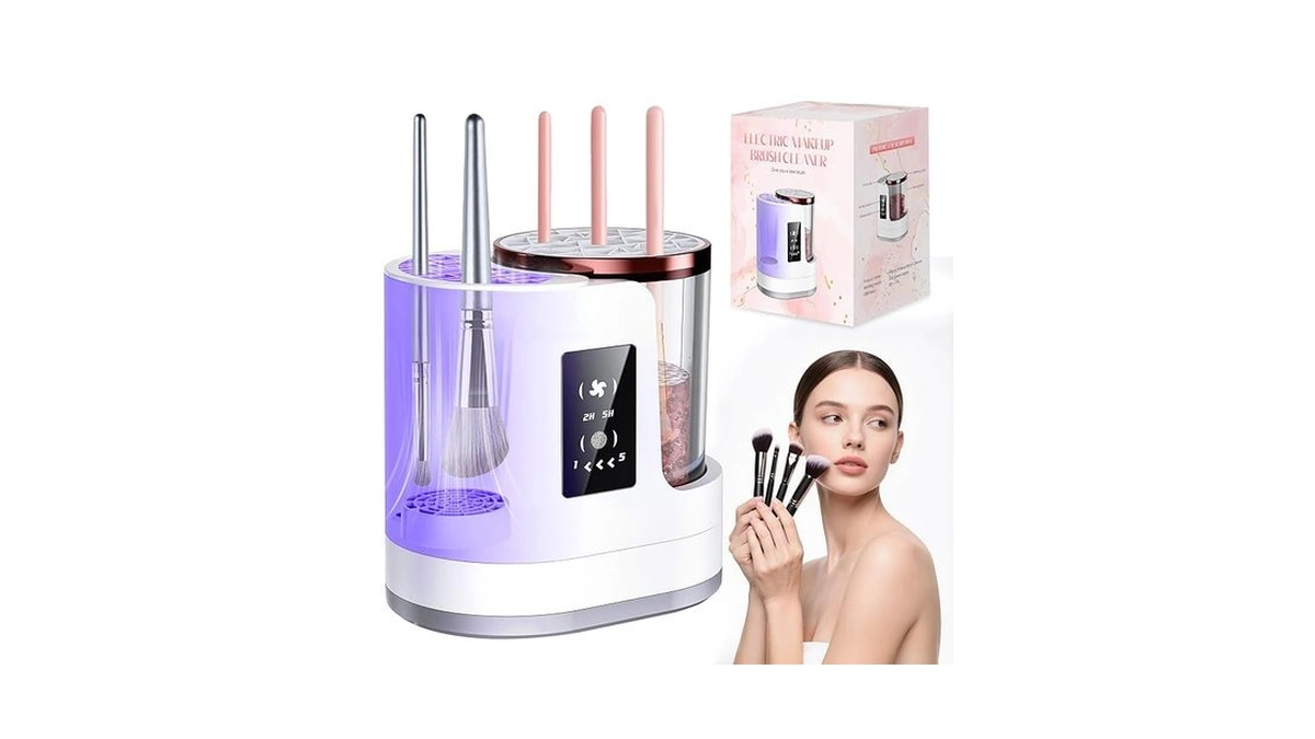 Electric Makeup Brush Cleaner Machine With Automatic Cleaning And Drying