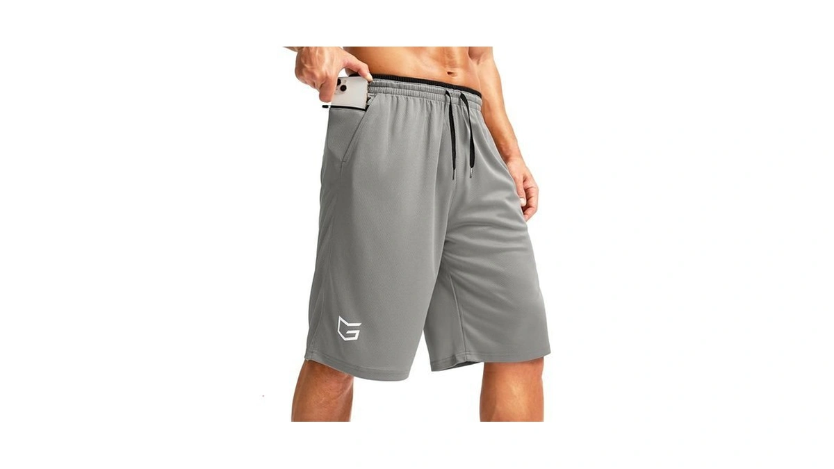 G Gradual Men's Long Basketball Shorts With Zipper Pocket 11''