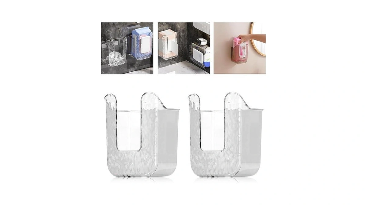 Kitchen Wipes Storage Box, Abnaok 2pcs Wall-mounted Tissue Box, Flushable