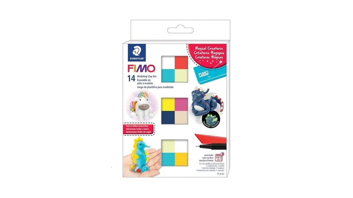 Staedtler Fimo Soft Polymer Clay Set: Magical Creatures, 12 Half