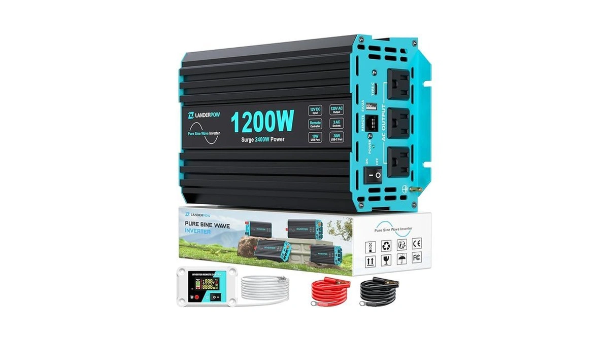 Landerpow 1200 Watt Pure Sine Wave Inverter, Power Inverter For
