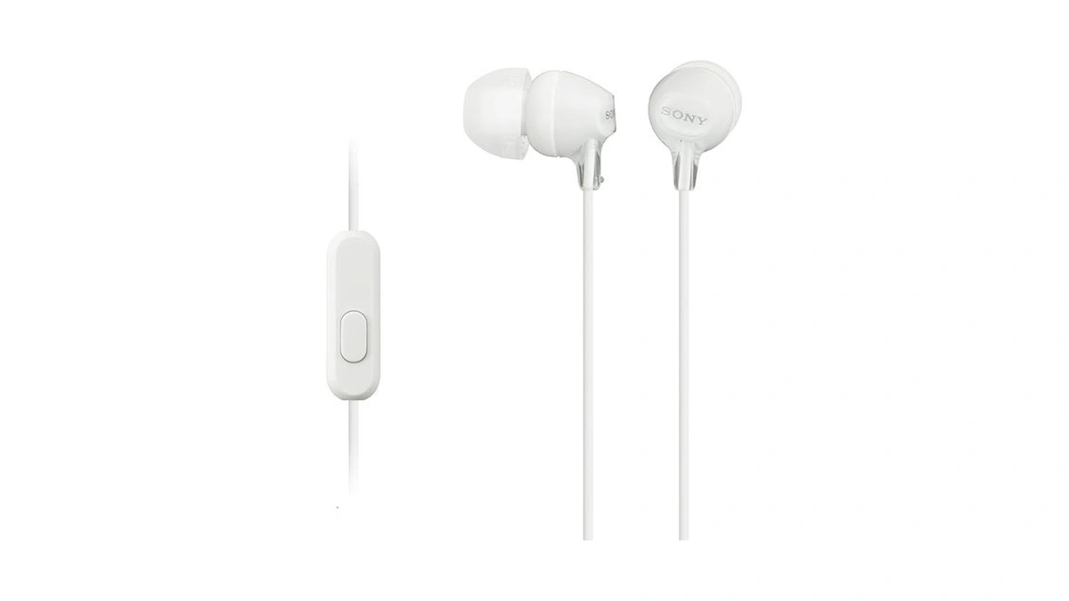 Sony Mdrex15ap In-ear Earbud Headphones With Mic, White