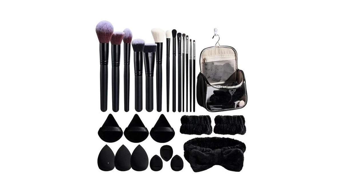 Bs-mall Makeup Brush Set With Waterproof Travel Bag & Makeup