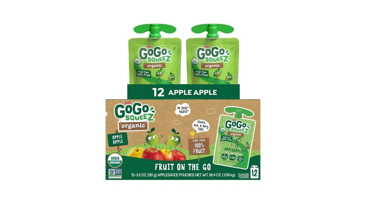 Gogo Squeez No Sugar Added Organic Applesauce And Fruit Puree,