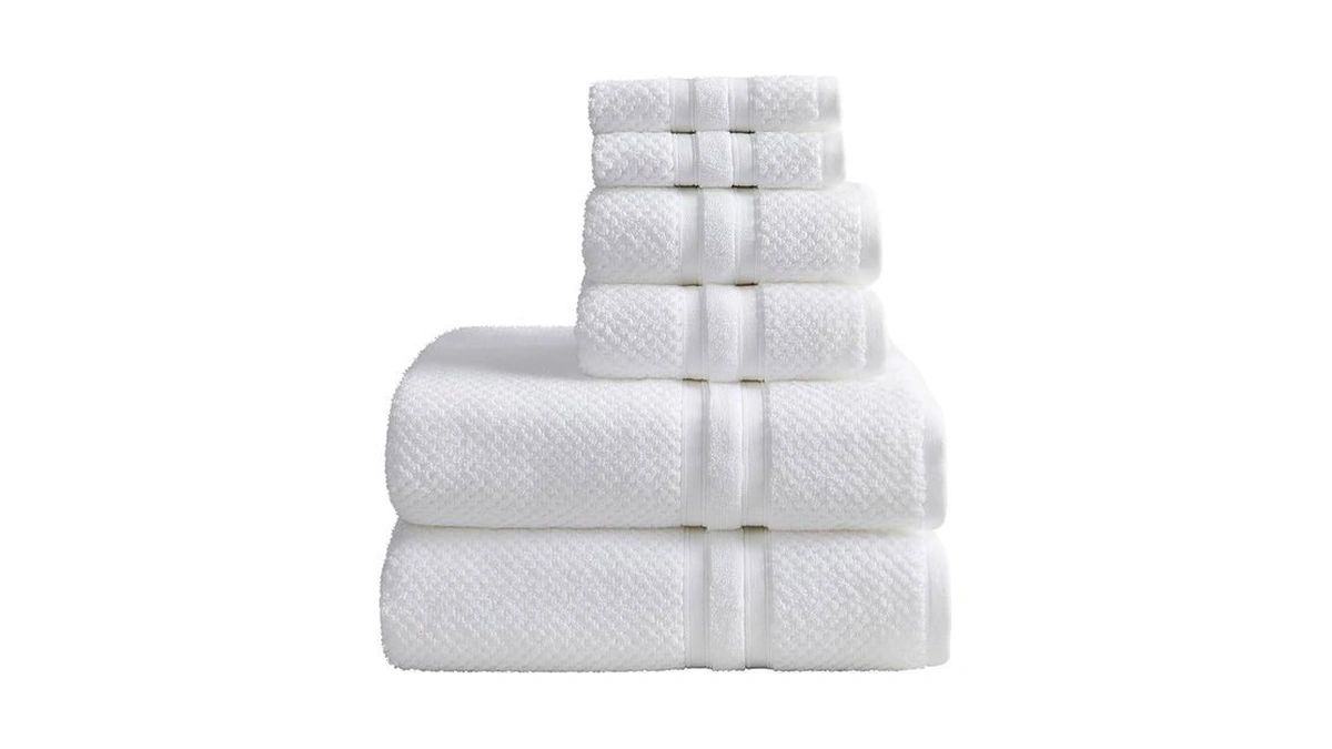 Springtree Home White Bath Towels Set Of 6 | Popcorn