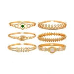 6 Pack 18k Gold Plated Bangles Bracelet Set For Women,