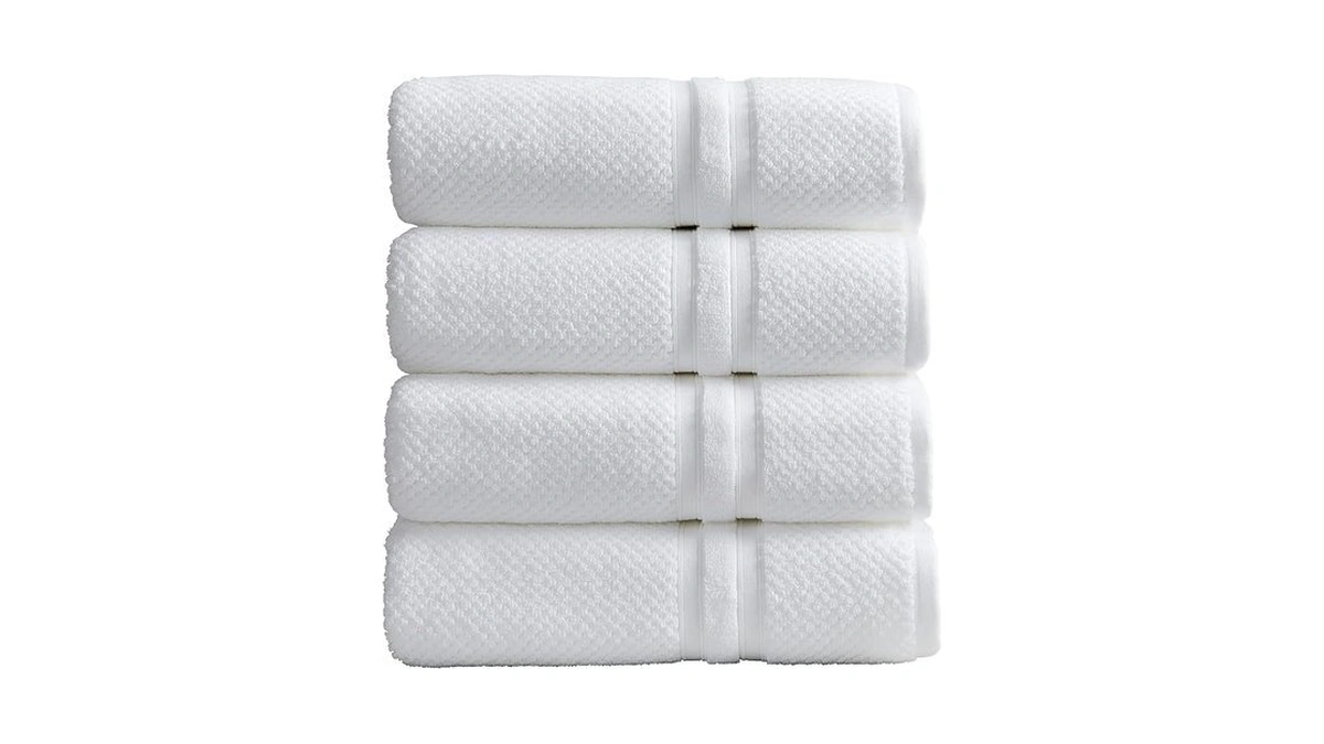 Springtree Home White Bath Towels Set Of 4 | Popcorn