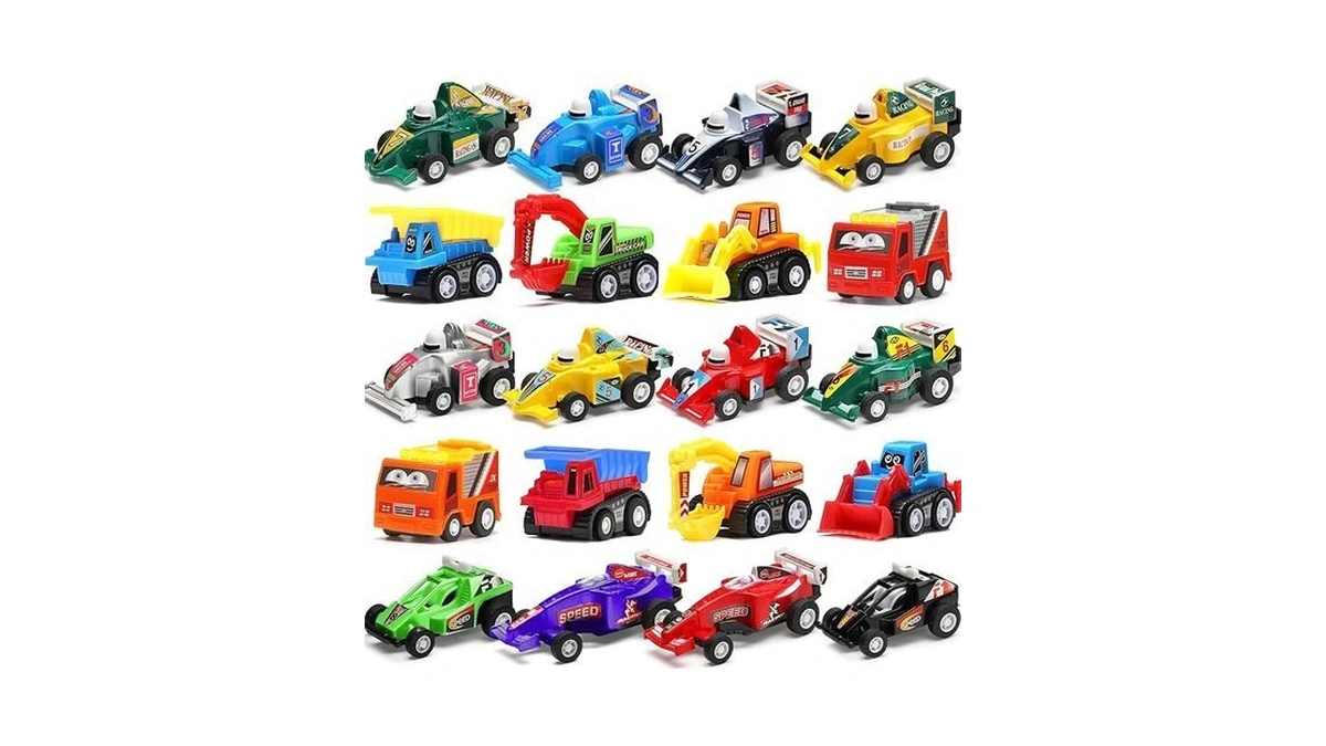 Pull Back Car, 20 Pcs Assorted Mini Truck Toy And