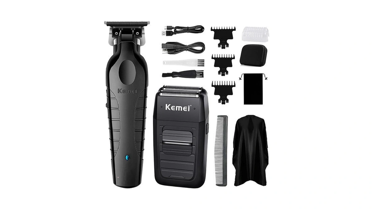 Kemei Hair Clipper And Shaver Set Professional Cordless Hair Trimmer