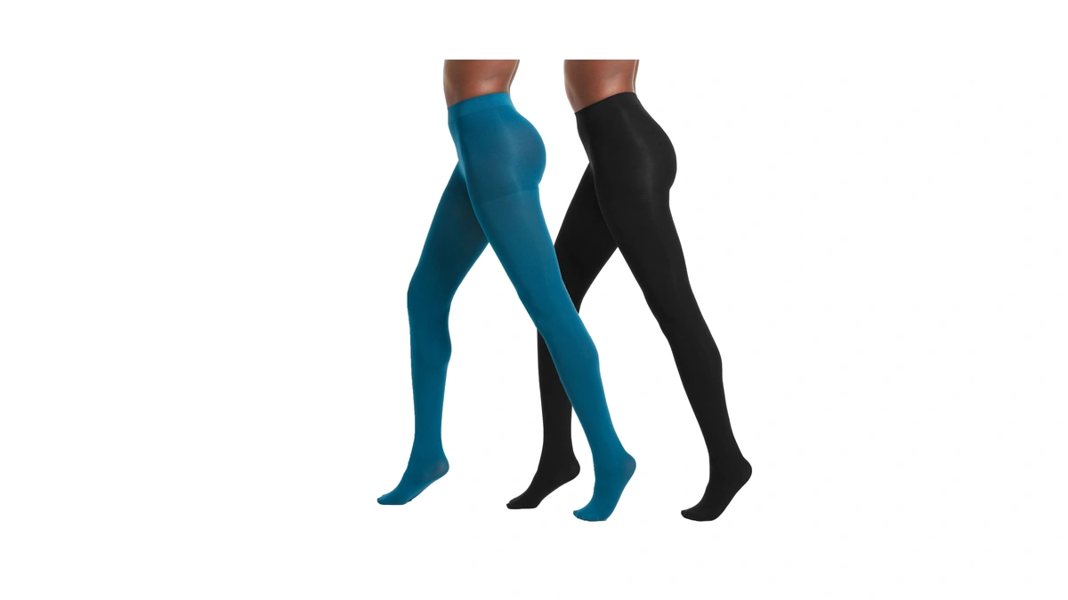 No Nonsense Women's Super Opaque Control-top Tights, Black/galaxy, Small