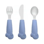 Clevakid Stainless Steel Silverware Set – Silicone Handle Fork, Spoon