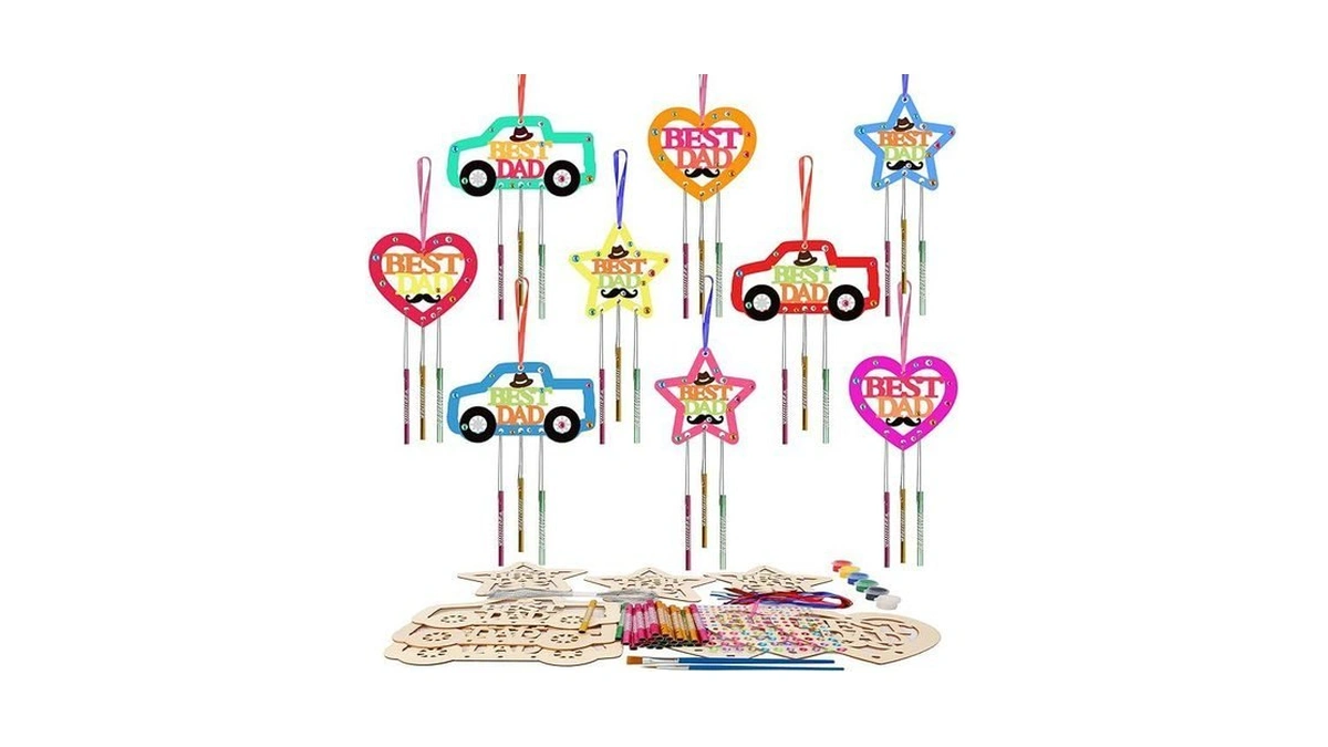 Fennoral 9 Pack Dad Wind Chime Kit For Kids Make
