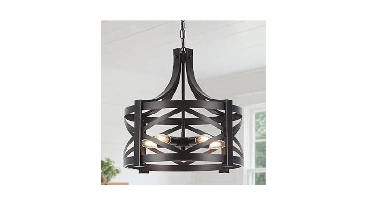 Mgcanyu Black Chandelier, 5-light Farmhouse Chandelier Dining Room Light Fixture,