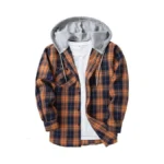 Scodi Mens Flannel Hoodie Shirt Casual Button Down Plaid Jacket