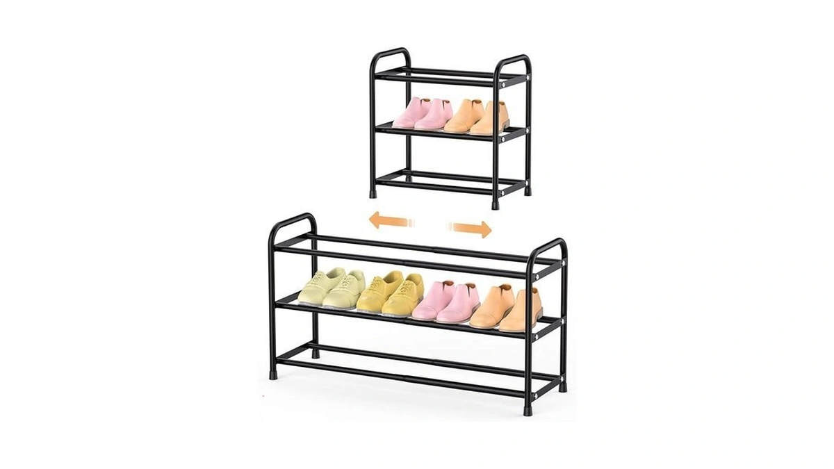 Isightguard Expandable 3 Tier Shoe Rack For Closet Floor, 16"-30"