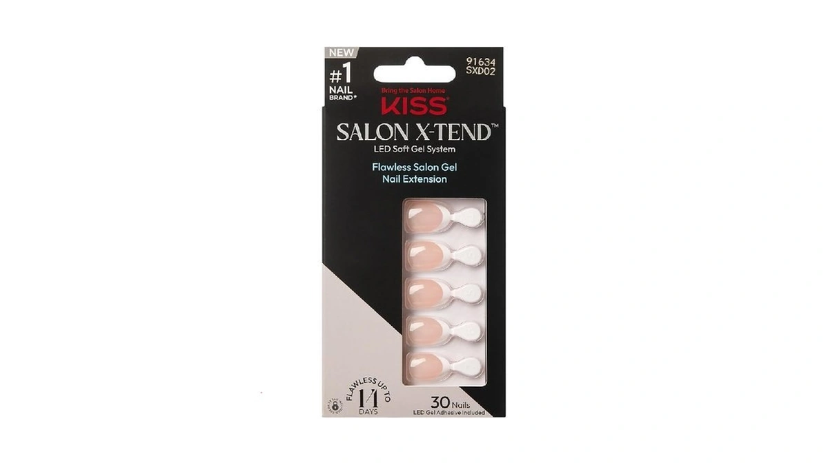 Kiss Salon X-tend, Press-on Nails, Nail Glue Included, 'nonsense', Light