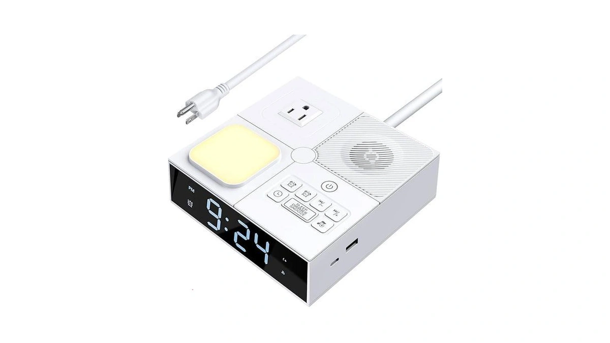 White Noise Sound Machine With Dual Alarm Clock - Soft