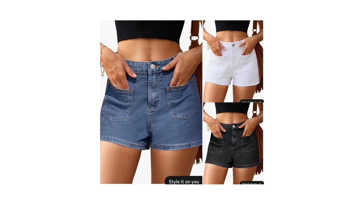 Iwd Jean Shorts For Women Stretchy High Waist Denim Shorts