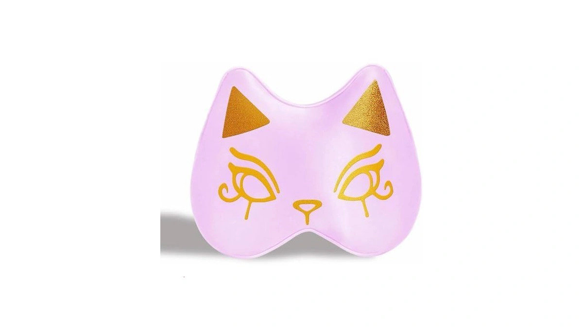 Cute Silk Sleep Mask Cat Eye Mask For Sleeping Embroidered