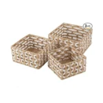 Oiahomy Storage Baskets Paper Rope Shelf Baskets, Handwoven Small Wicker