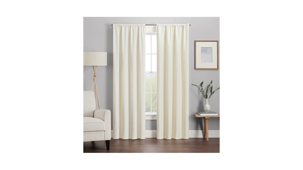 Eclipse Kendall Modern Blackout Thermal Rod Pocket Window Curtain For