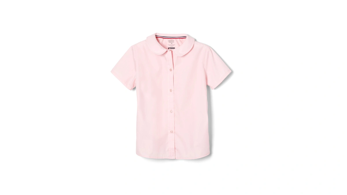 French Toast Peter Pan Collar Short Sleeve Blouse (girls Standard