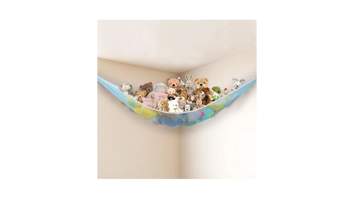 Powkoo Stuffed Animal Net Hammock Corner Large Toy Storage Organizer