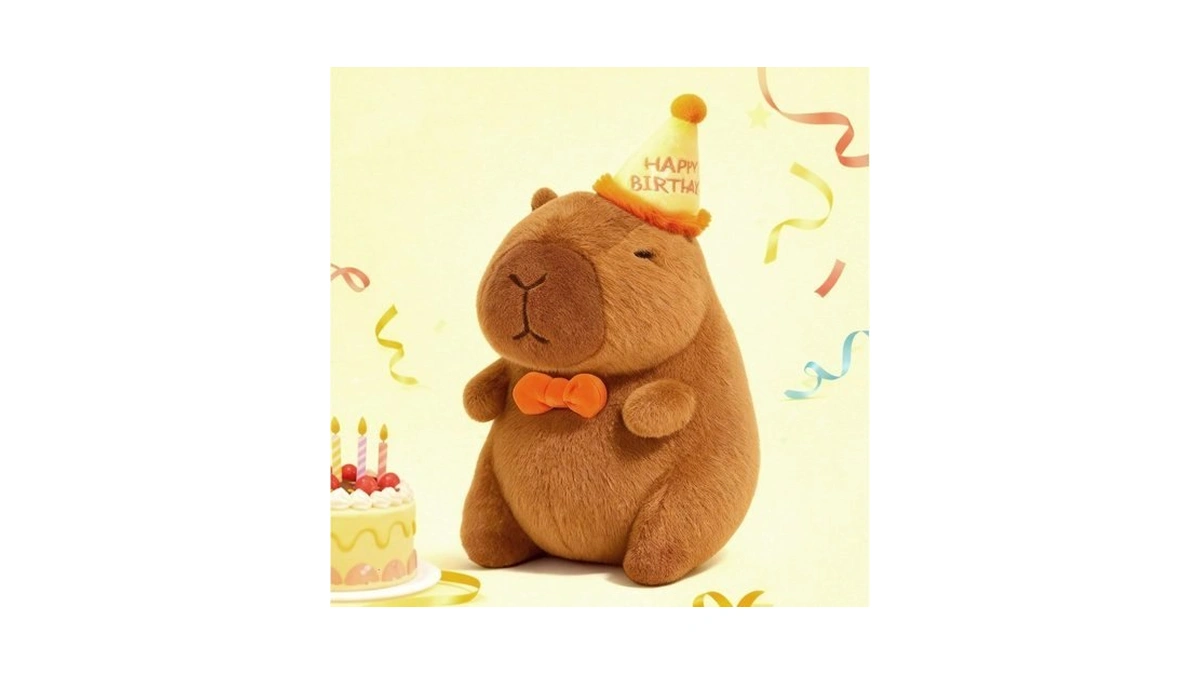 Redaica Happy Birthday Capybara Plush,cute Capybara Stuffed Animal,soft Kawaii Capibaras