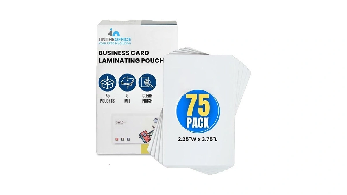 1intheoffice Business Card Laminating Pouches, 5 Mil Laminating Pouch, Plastic
