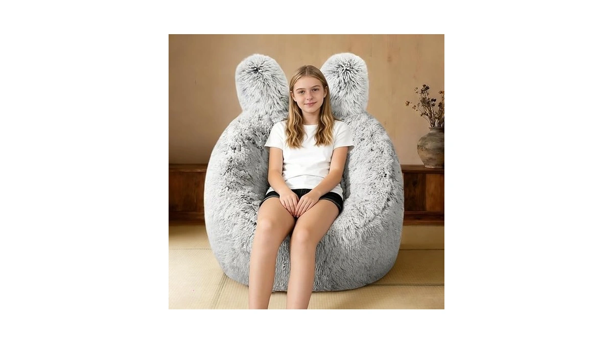Aodenge Fluffy Bean Bag Chair For Kids, With Plush Faux