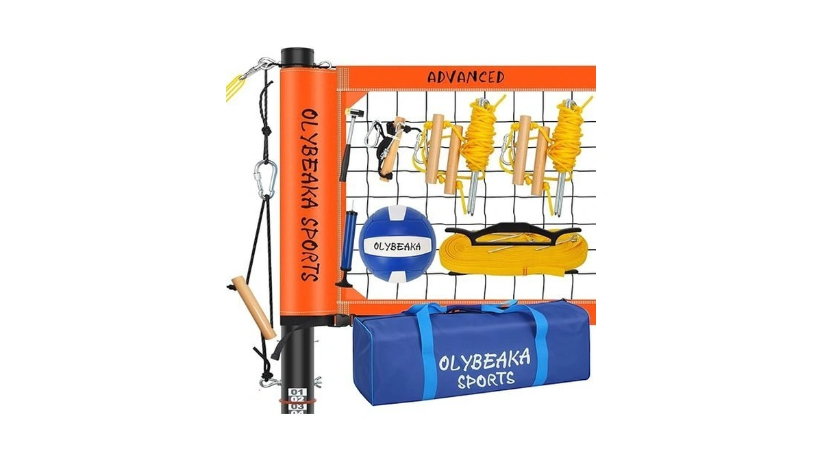 Professional Volleyball Net Set For Outdoor Fun With Adjustable Aluminum