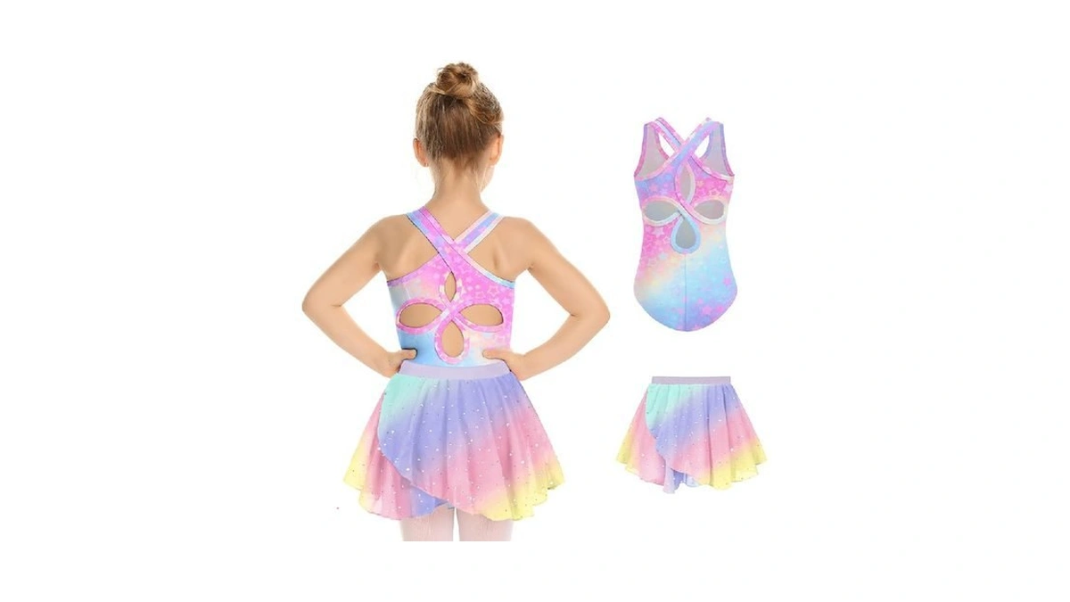 Zaclotre Gymnastics Leotards For Girls Hollow Back Ballet Dance Dress