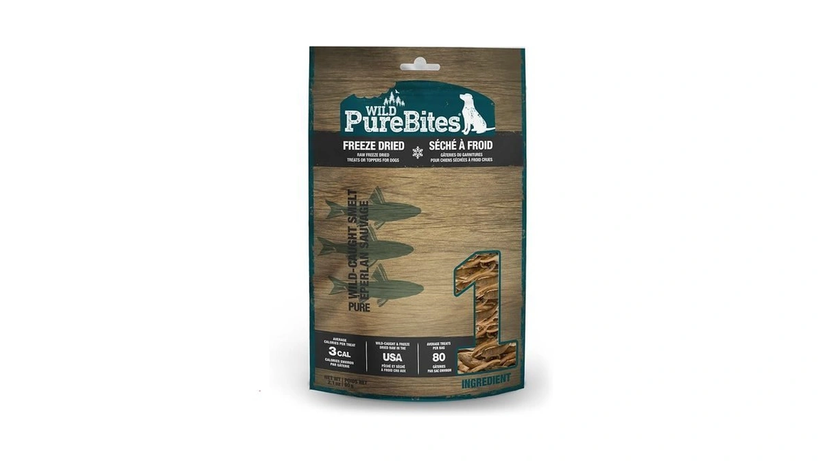 Purebites Wild Smelt Freeze Dried Dog Treats, 1 Ingredient, Made