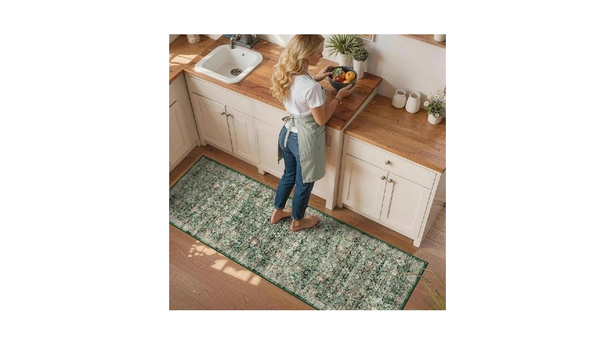 2x6 Machine Washable Runner Rug, Kitchen Hallway Area Rug Dark