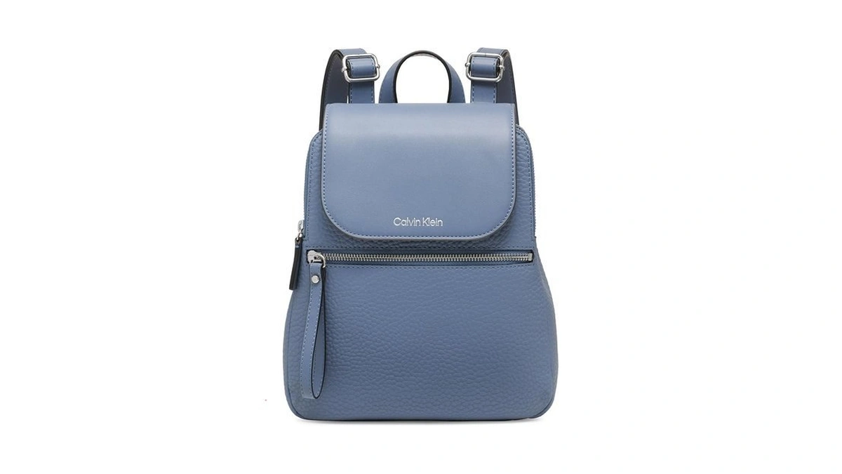 Calvin Klein Reyna Novelty Key Item Flap Backpack, Flint Stone
