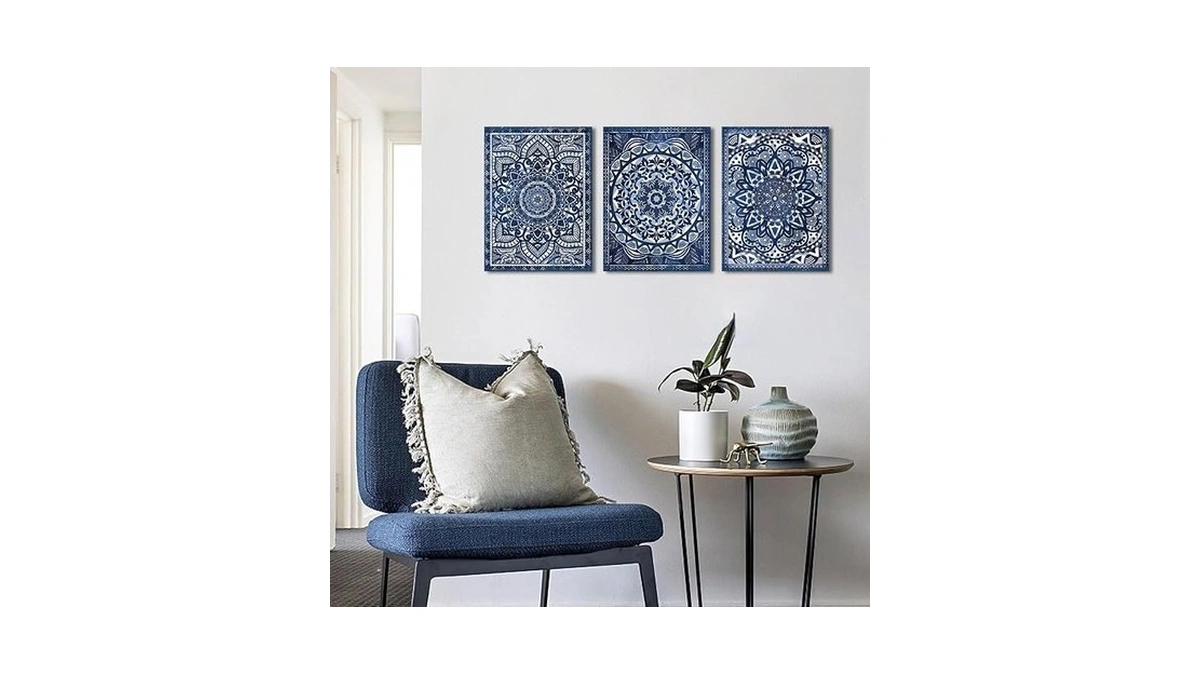 Mofutinpo Navy Blue Wall Decor With Talavera, Mandala, And Moroccan