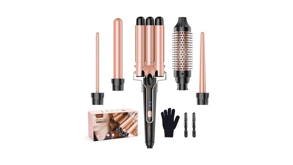 Bestope Pro 5 In 1 Curling Iron, Curling Wand Set