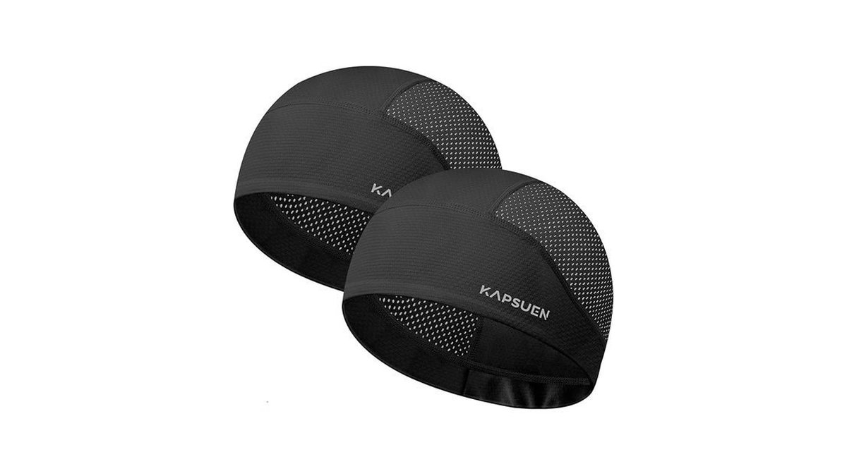 Kapsuen Mens Skull Caps - 2-pack Black Cycling Cap, Cooling